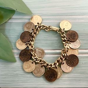 Vintage Coin Charm Bracelet